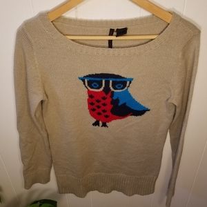 Owl with glasses sweater